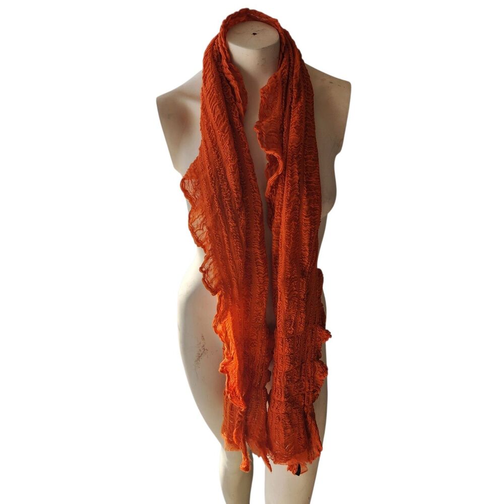 Reine Wolle Vintage Wool Scrunch‎ Scarf Autumnal Winter Woven Womens One Size